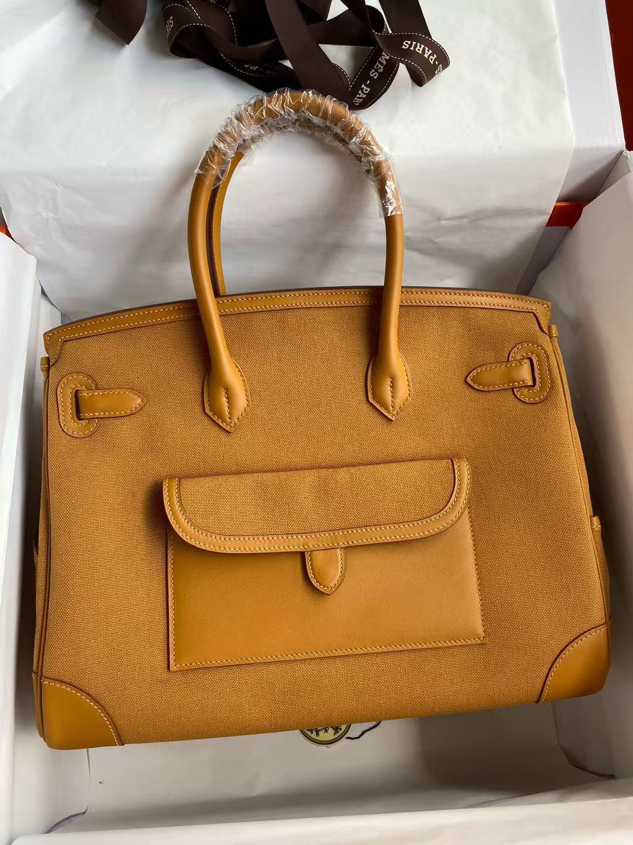 [15A] Hermes 35cm Birkin Cargo Sesame Bag