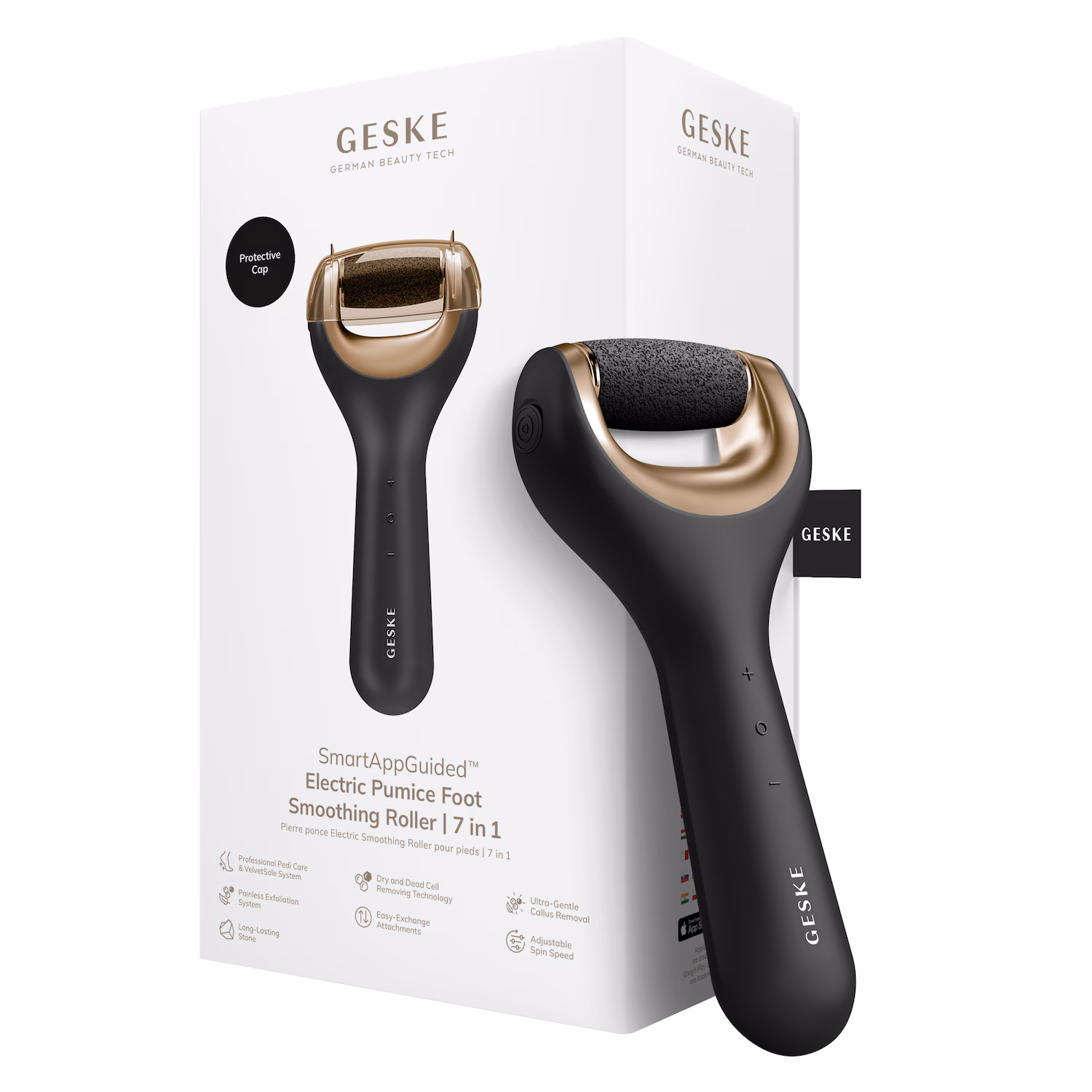 GESKE Electric Pumice Foot Smoothing Roller | 7 in 1