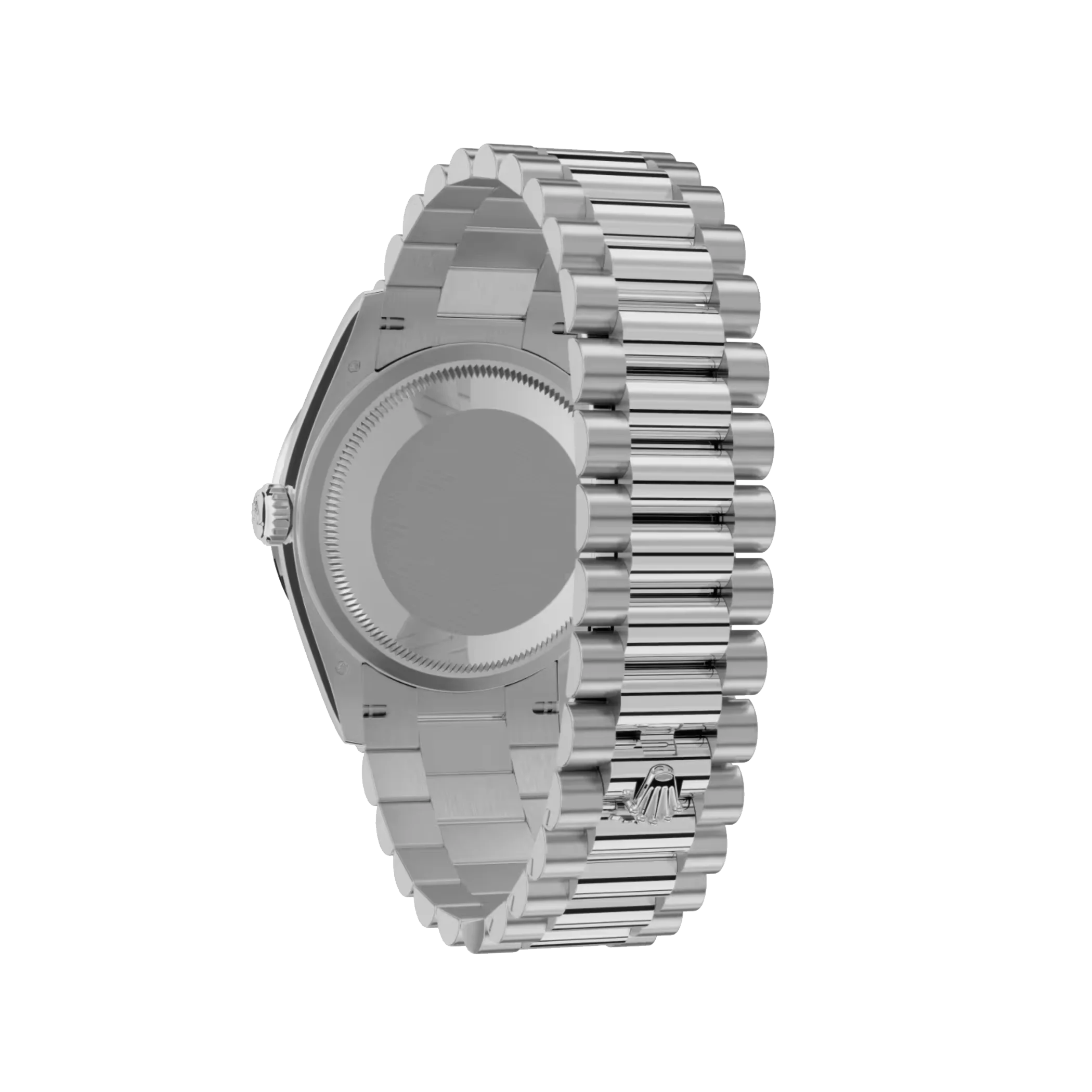 Rolex Day-Date: platinum, with a pink opal, diamond-set dial, fluted bezel, President bracelet, m128236-0006