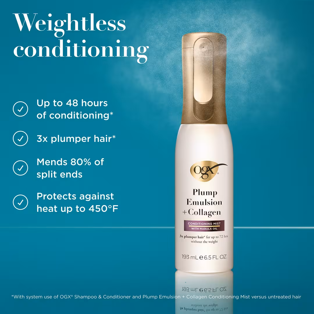 OGX  Plump Emulsion + Collagen Conditioning Hair Mist
