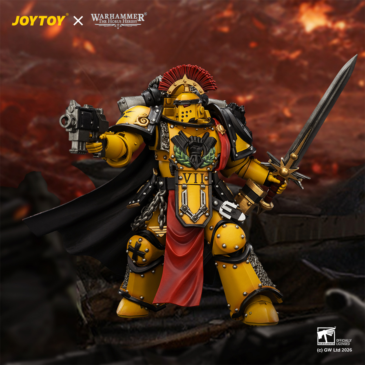 JOYTOY JT04216 Warhammer The Horus Heresy 1:18 Imperial Fists Legion Praetor in Mk III Armour - JOYTOY WORLD