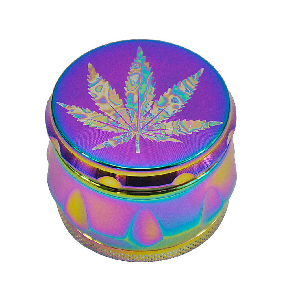 Rainbow Magnetic Lid Zinc Alloy Herb Grinder 4 Piece