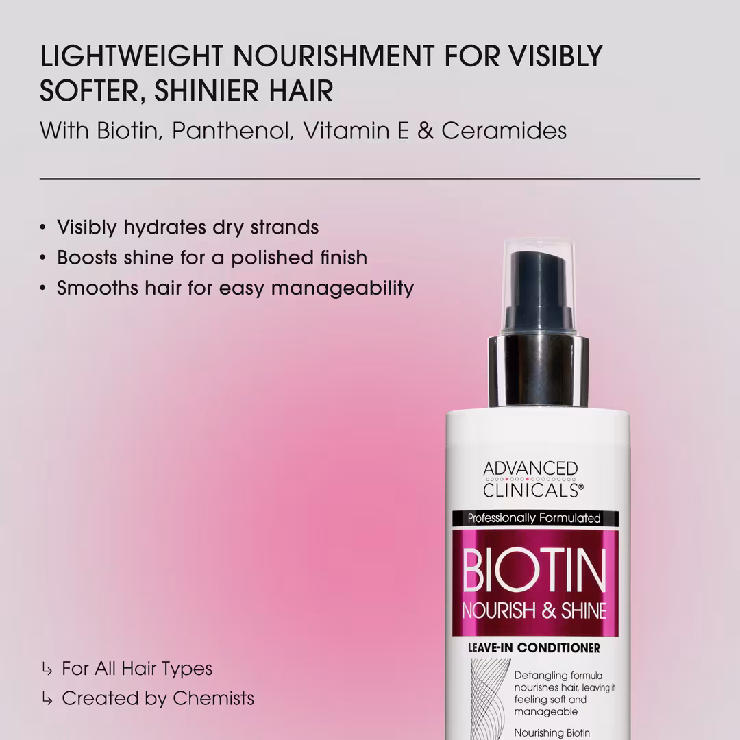 Advanced Clinicals  Biotin Nourish & Shine Leave In Hair Conditioner