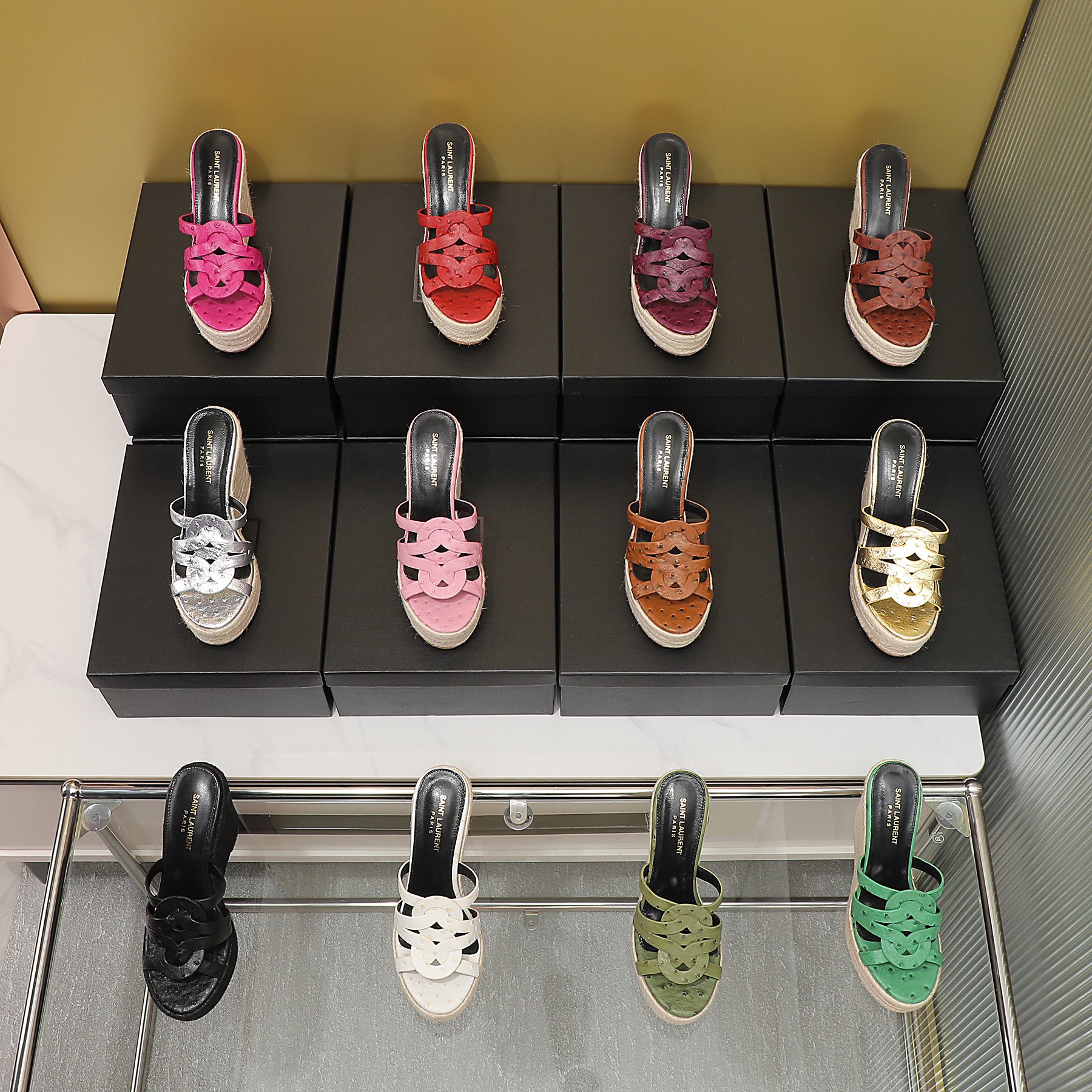 YSL Braided Wedge Sandals