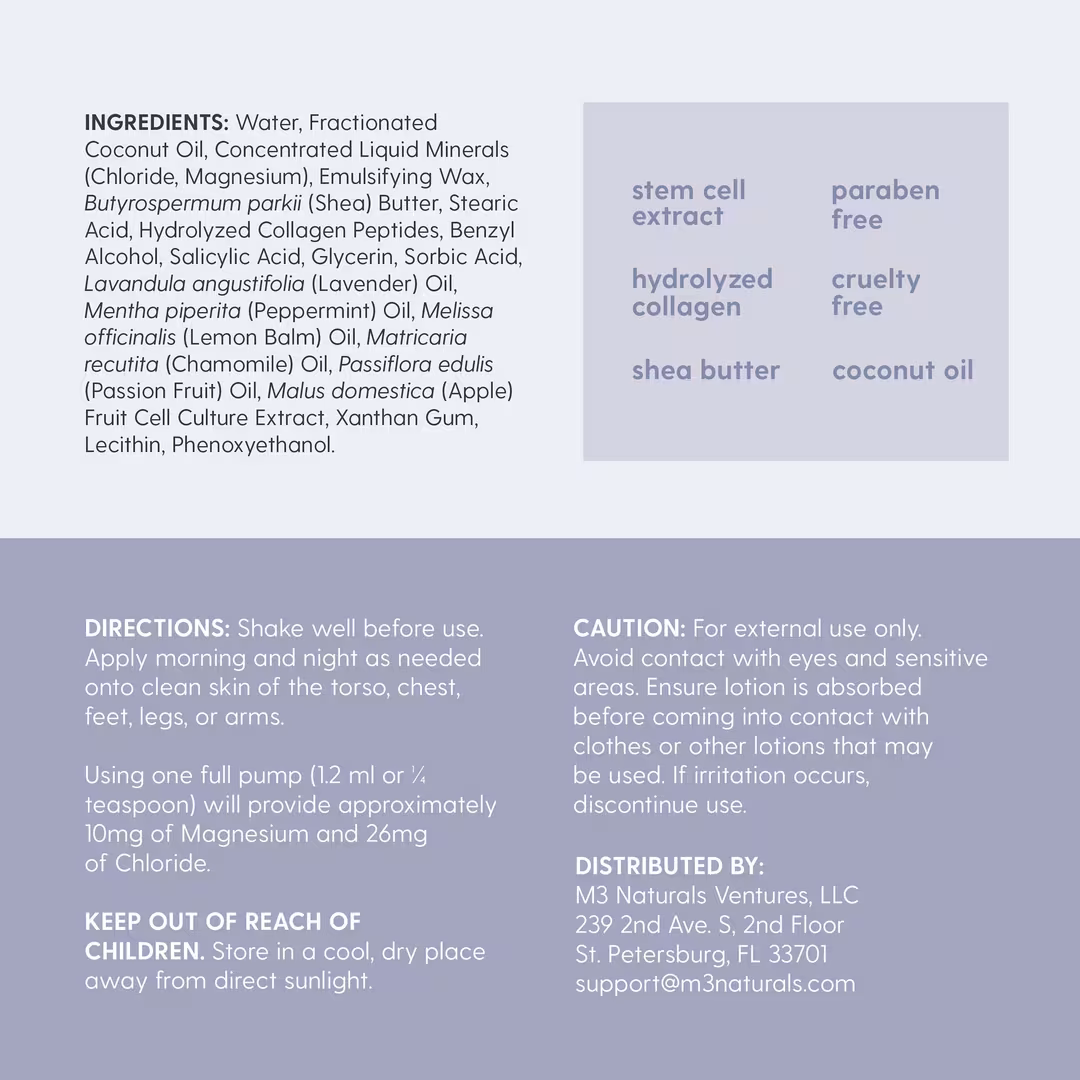 M3  Lavender & Chamomile Magnesium Lotion