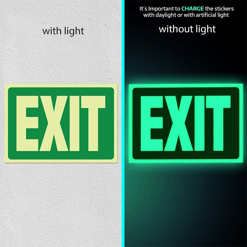 Self-illuminating luminous film fire emergency stair label EXIT SIGN