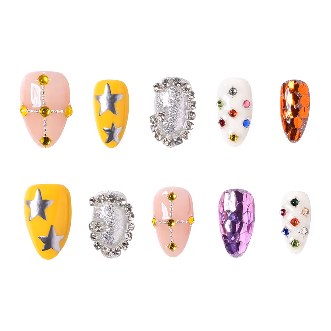 3H Nails  New Orleans - Medium Almond Press-On Nails