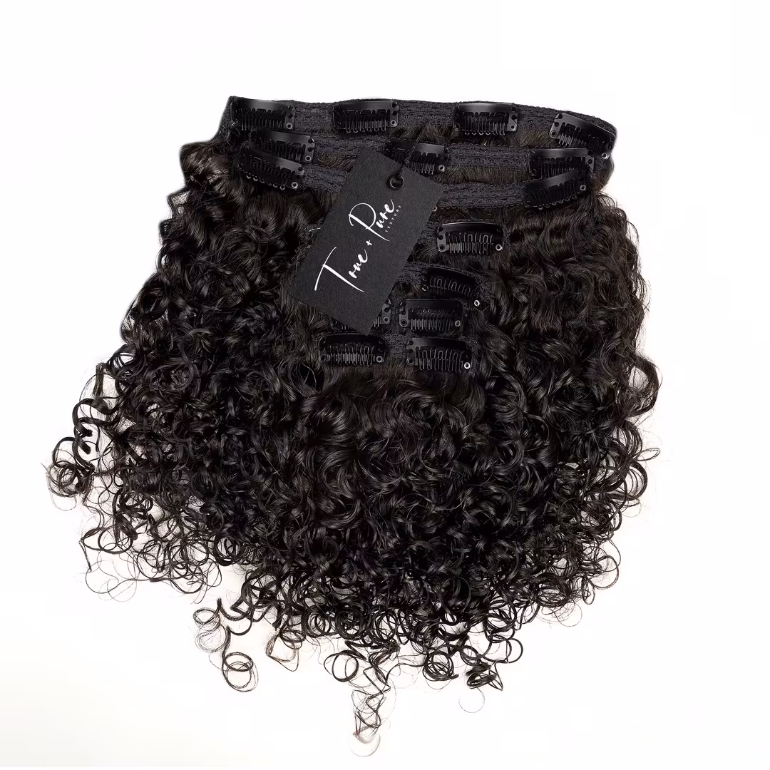 True + Pure Texture  Sasha Curl Deep Curly Human Hair Clip Ins Extensions