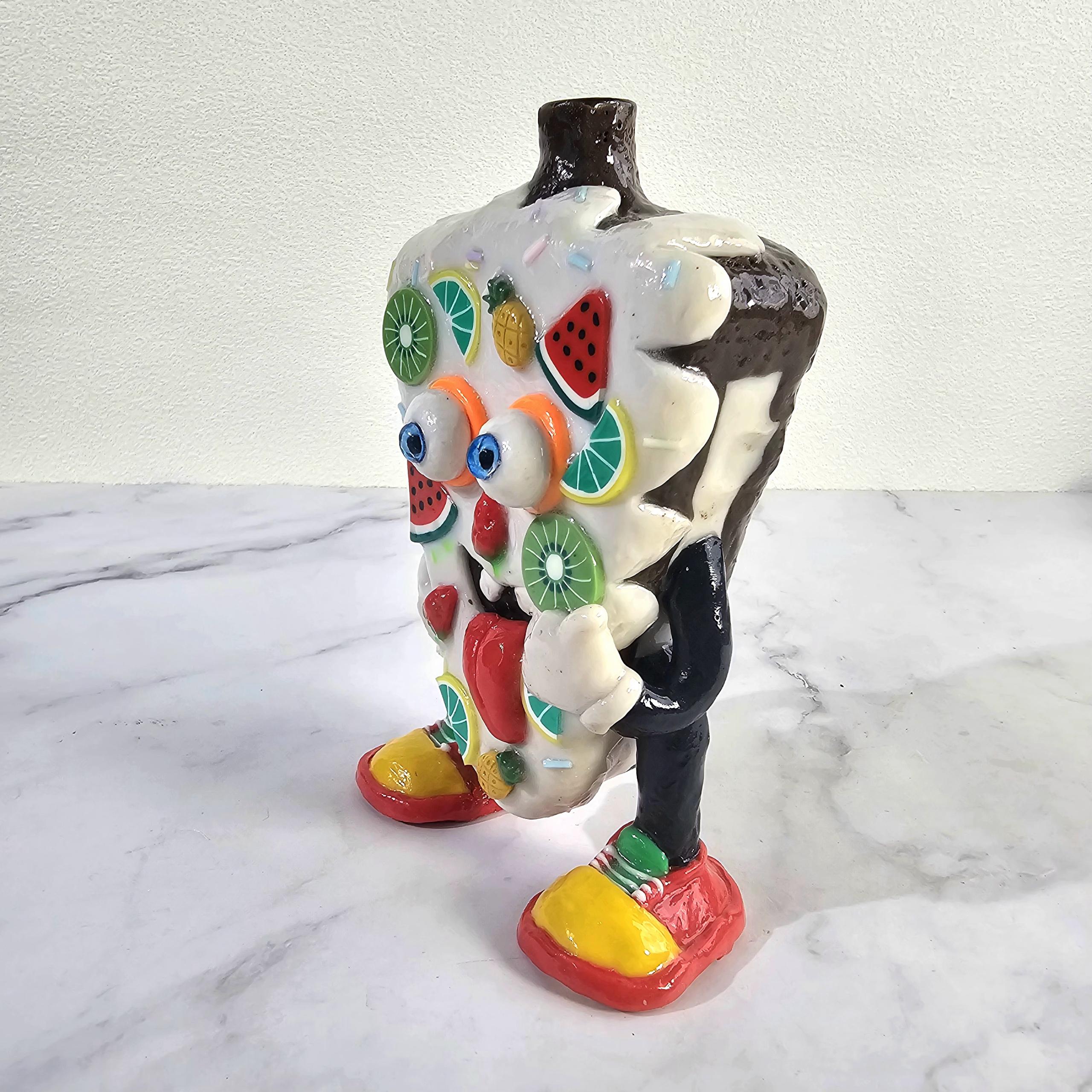 Fruit Pizza Slice mini dab rig multi-color cartoon glass water pipe