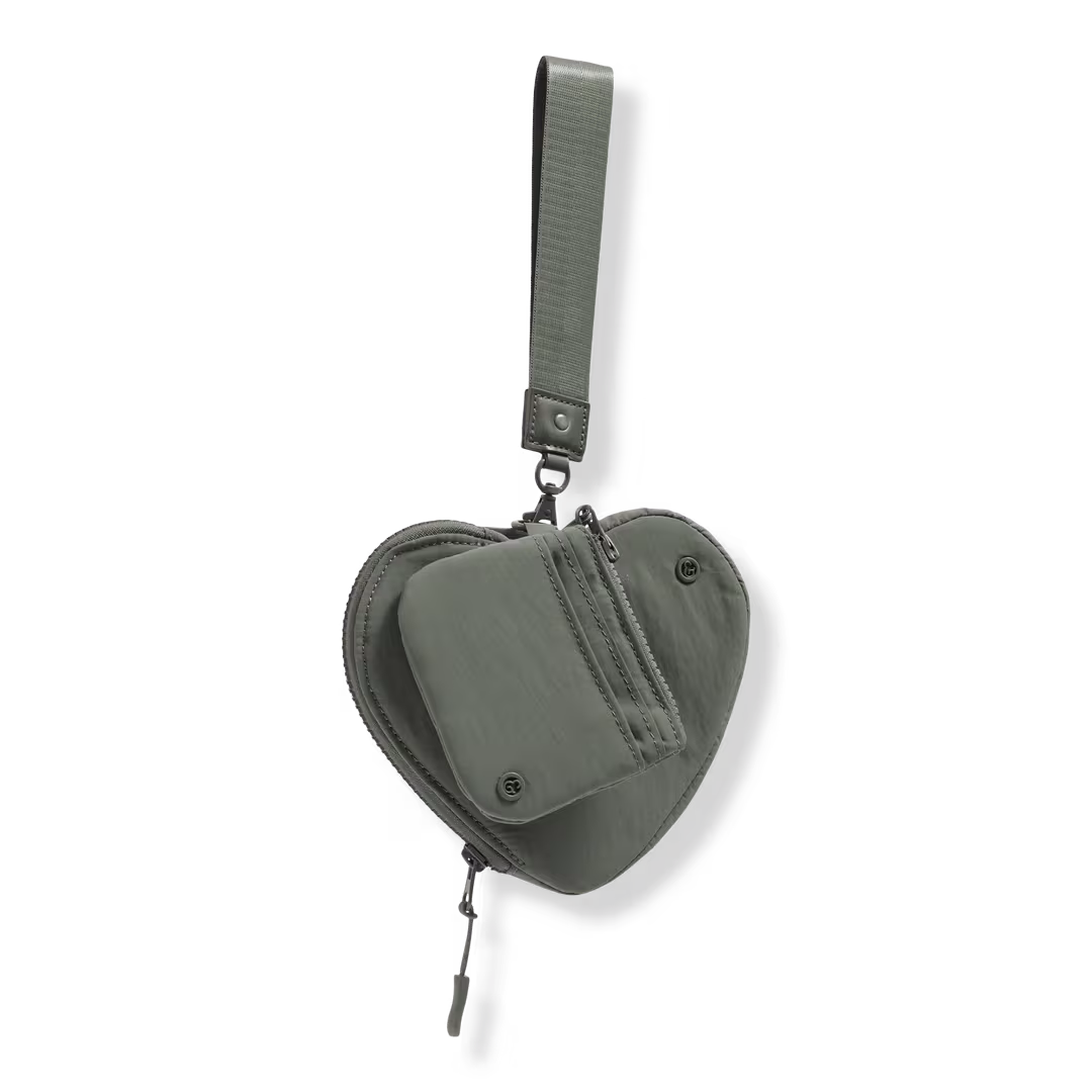 Joan & David  The Hold-All Sport Nylon 3 Piece Set Heart Zip Pouch, Card Case & Lanyard Key Chain