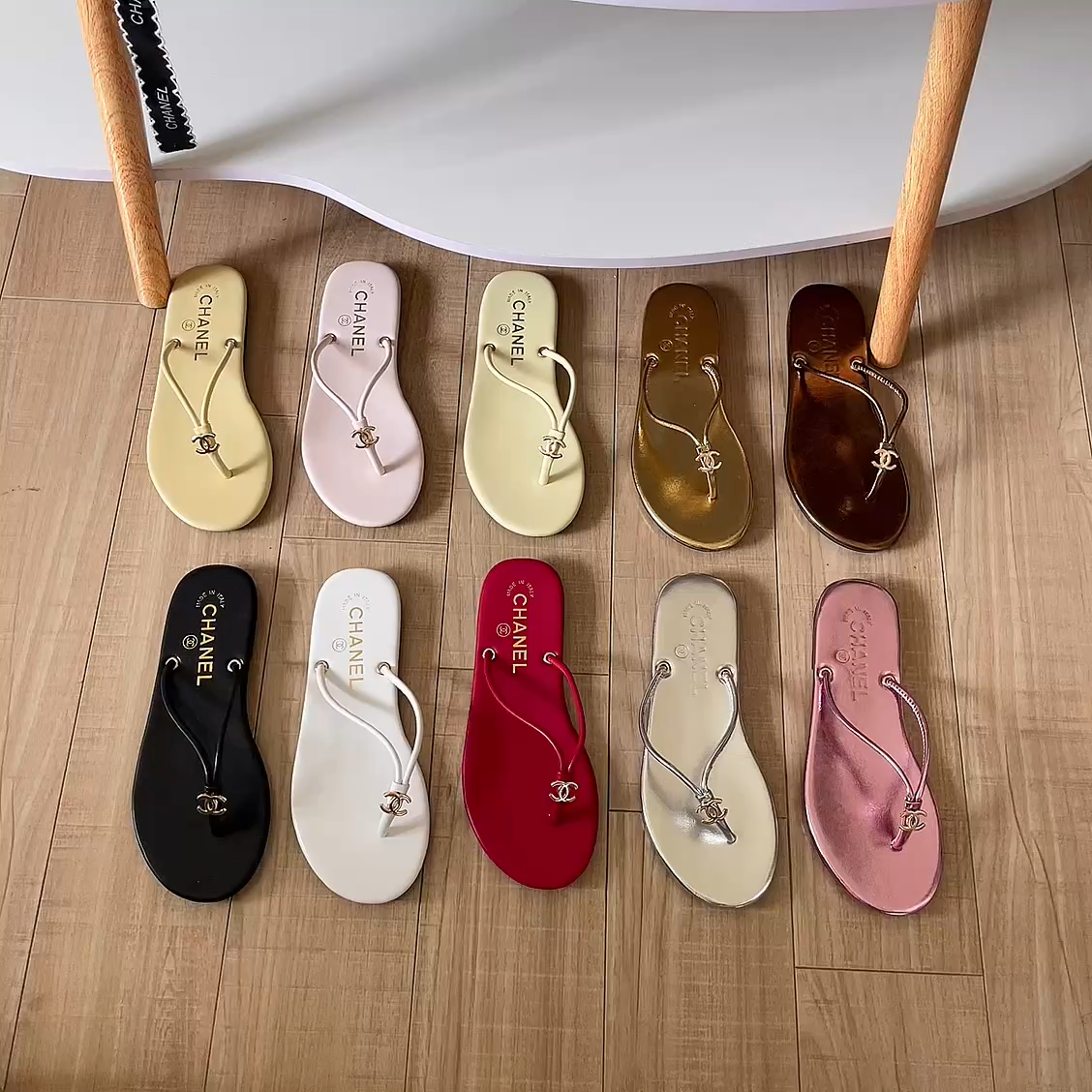 Chanel 26P C-clasp thong sandals