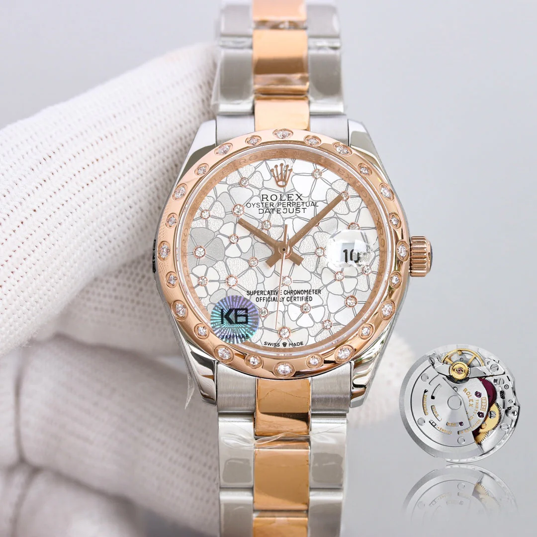 Rolex Watch DATEJUST 31 TWO-TONE PINK GOLD STEEL GREY DIAL Watch