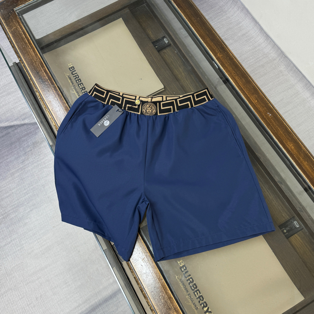 Versace Style Greca Border & Medusa Patch Swim Shorts