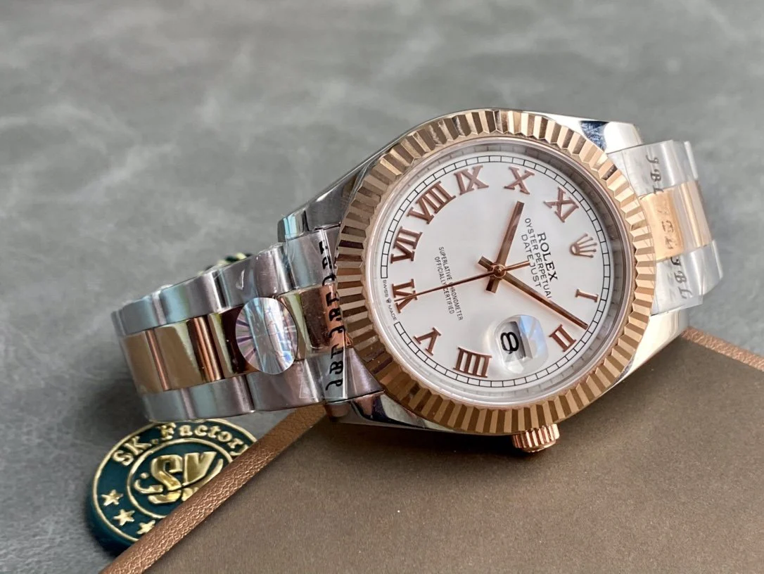 Rolex Watch DATEJUST II GOLD STEEL WHITE DIAL ARABIC NUMERALS OYSTER BRACELET