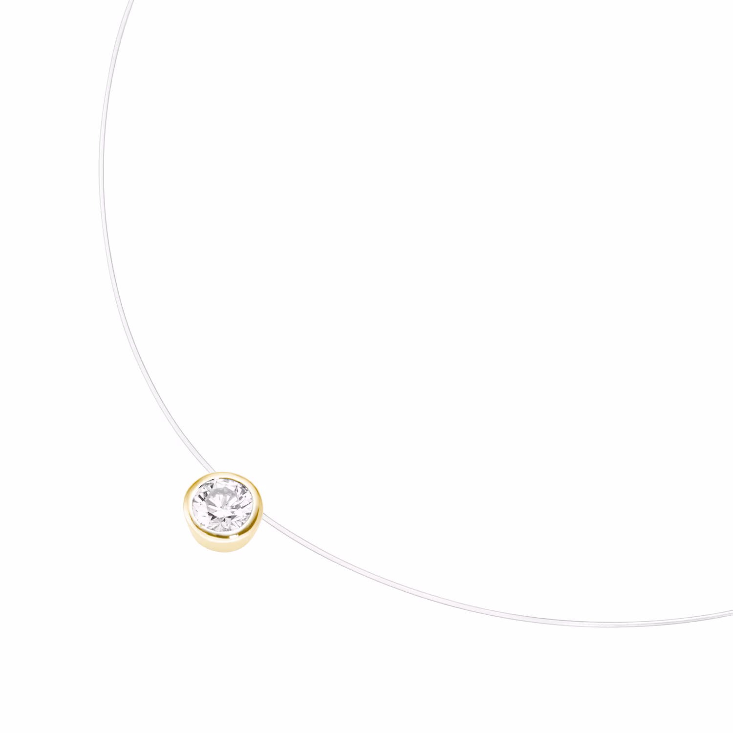 Collier schwebender Stein, Zirkonia, Silber 925