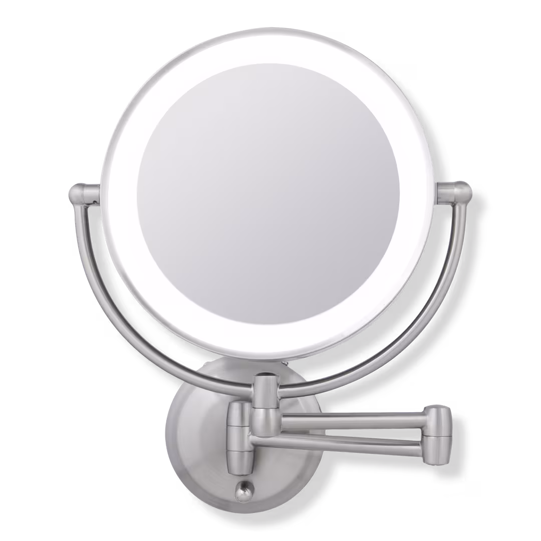 Zadro  Lighted Wall Mounted Makeup Mirror with 5X/1X Battery/Cord