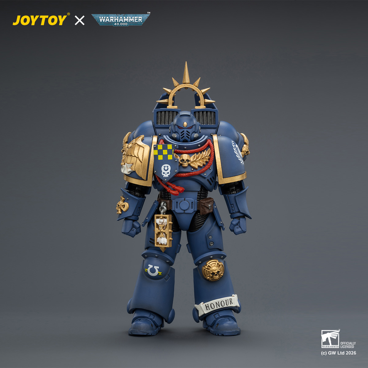 JOYTOY JT04414 Warhammer 40k 1: 18 Ultramarines Captain with Jump Pack and Relic Shield - JOYTOY WORLD