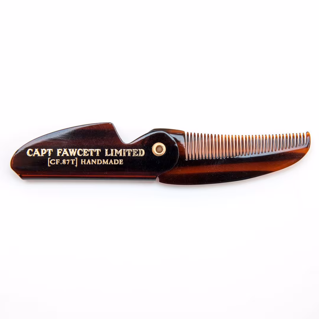 Captain Fawcett  Folding Pocket Moustache Comb