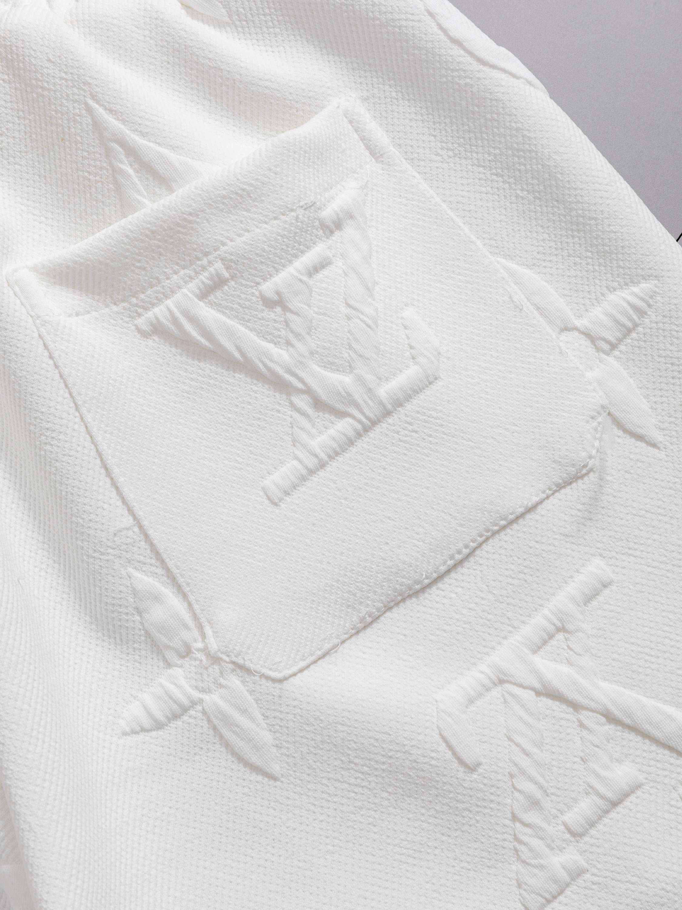 LV Style 3D Monogram Embossed Sweat Shorts