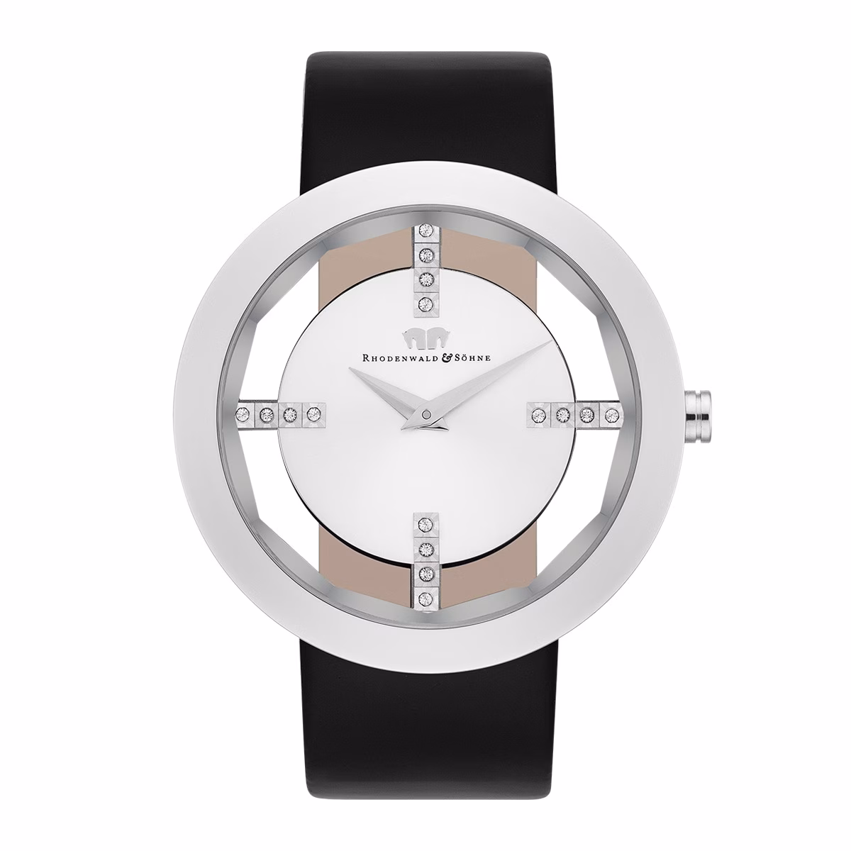 Armband-Uhr Lucrezia aus Echtleder in silber