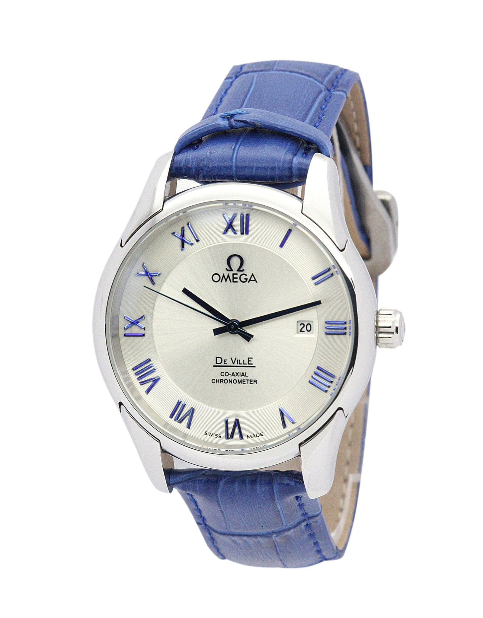 Replica Omega De Ville Hour Vision White Case Leather Strap 41MM