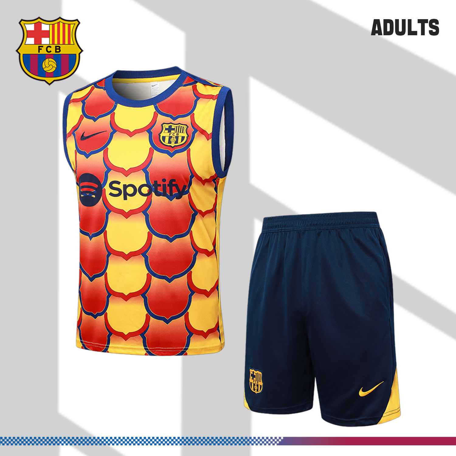 2024/2025 Barcelona yellow vest training uniform (adult kit)