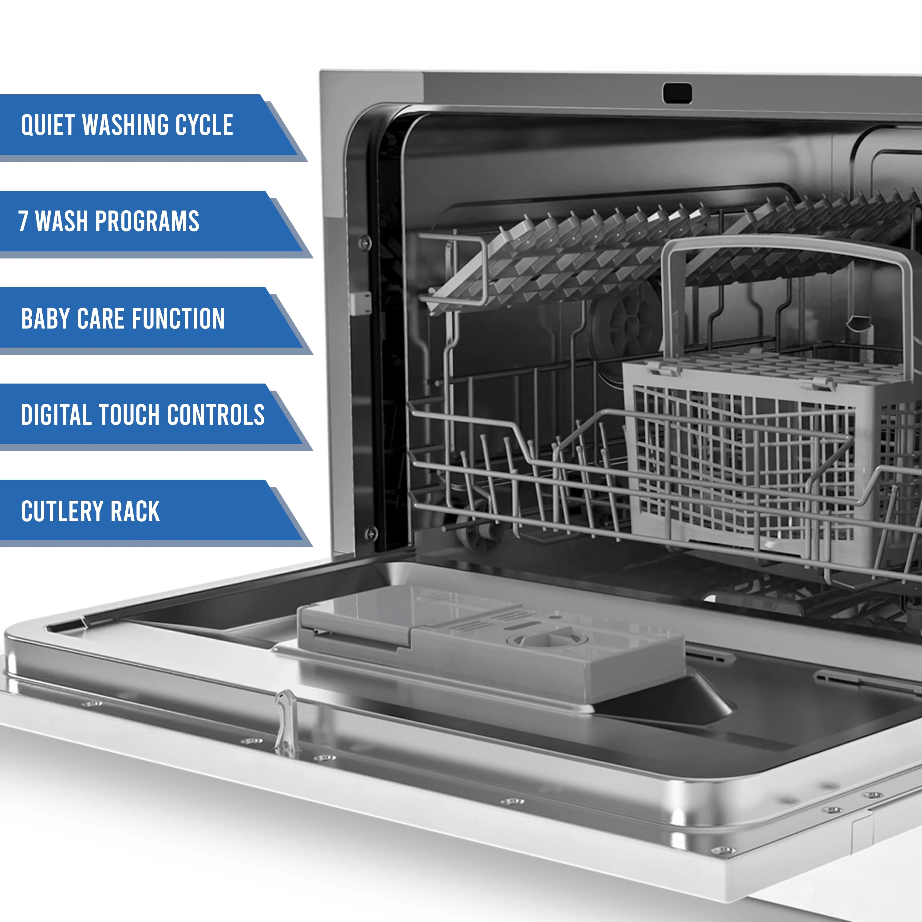 Farberware Professional 6-Piece Countertop Dishwasher, White