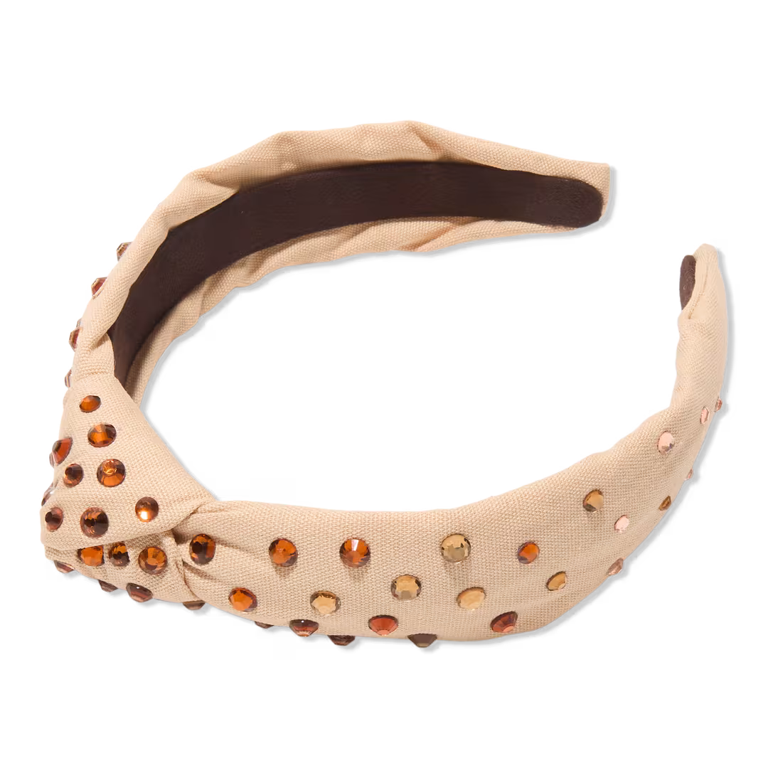 Lele Sadoughi  Gradient Crystal Caramel Slim Knotted Headband