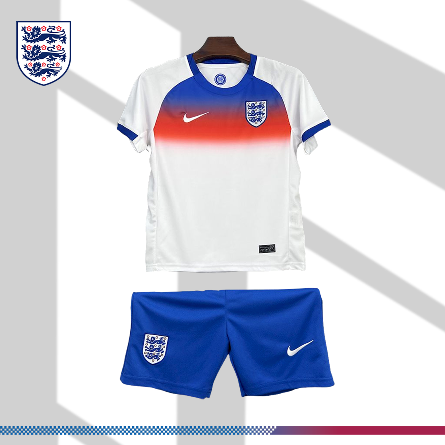2025/2026 England Home Kids Football Shirt （Kids Kit socks)