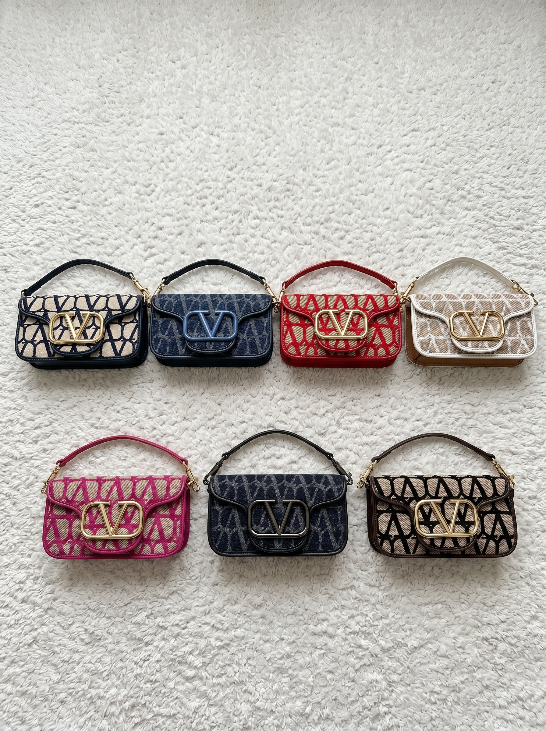 Valentino Loco Small Toile Iconographe Jacques Canvas Gold VLogo Flap Horizontal Shoulder Bag