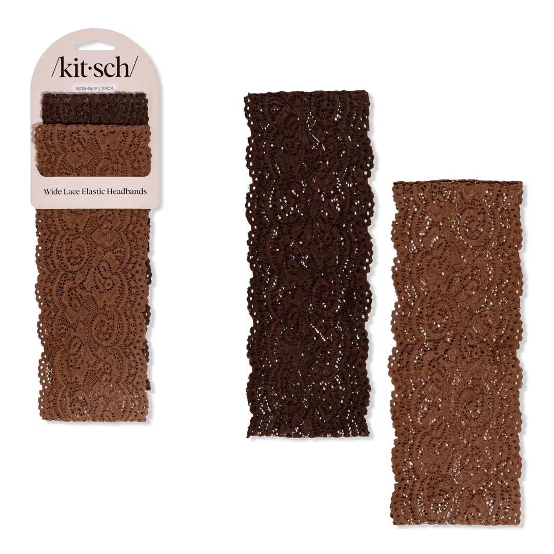 Kitsch  Wide Lace Elastic Headbands Set