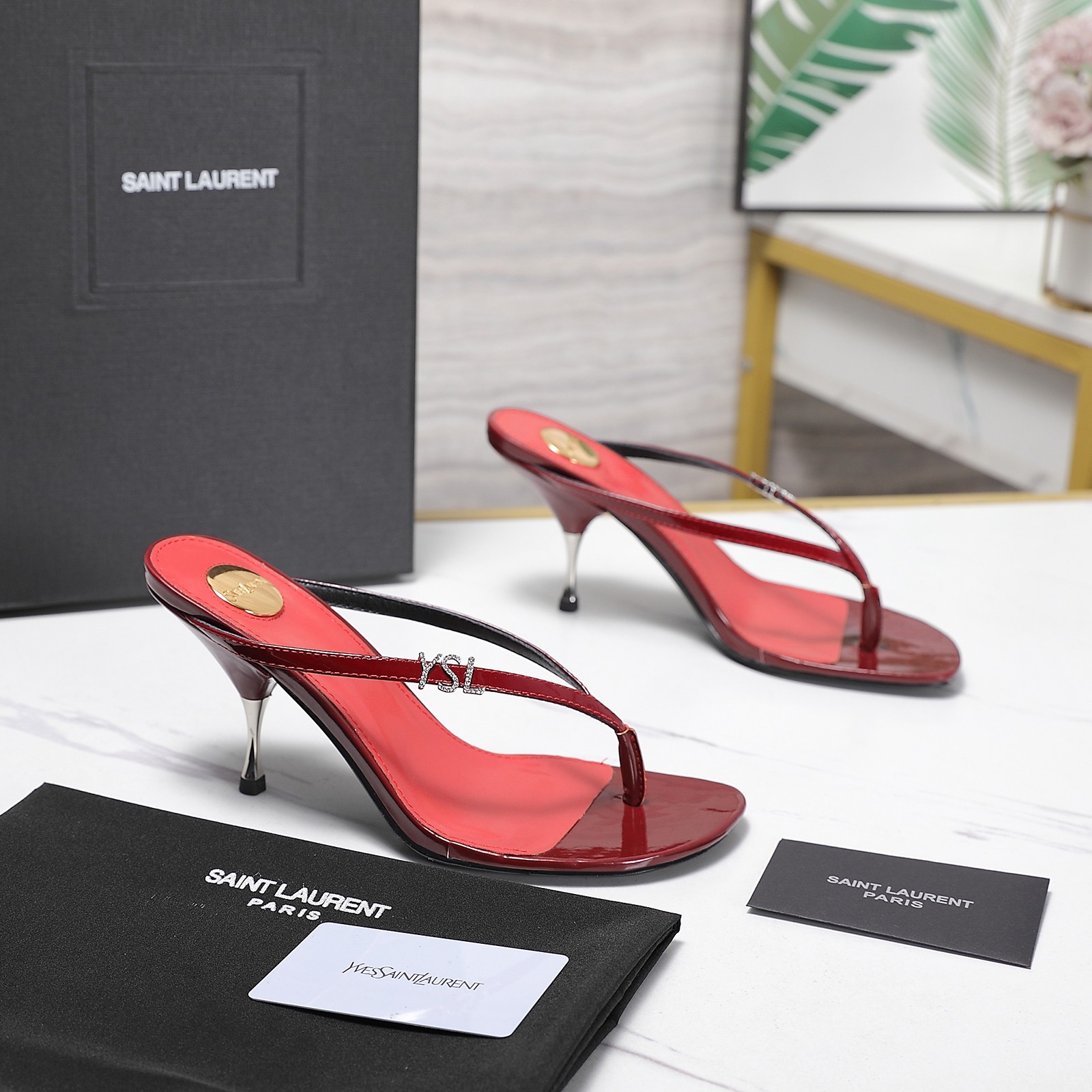 YSL Yvette High-Heeled Sandals