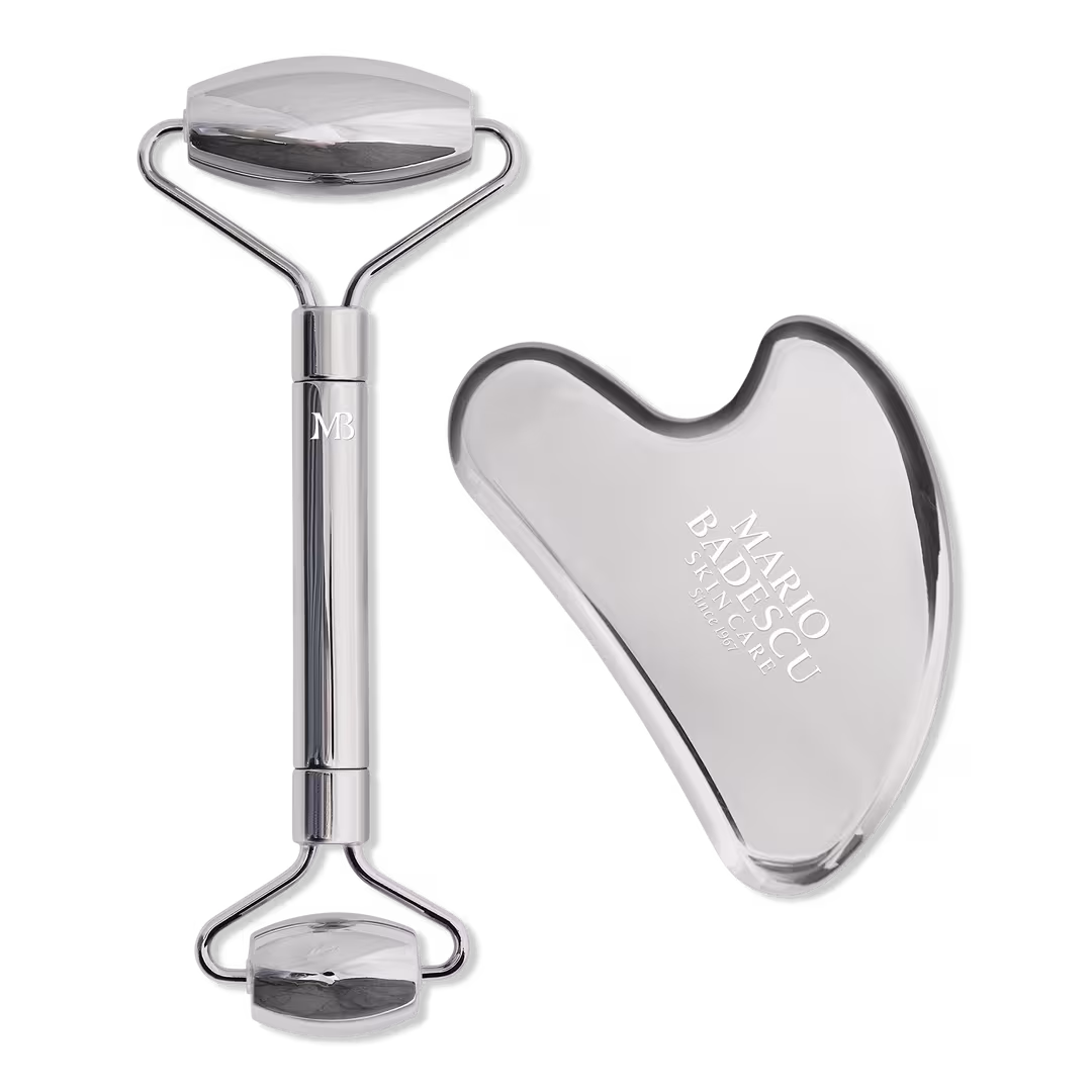 Mario Badescu  Stainless Steel Facial Roller and Gua Sha Set