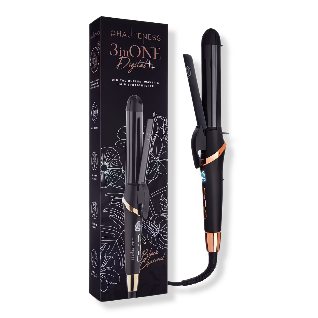 Hauteness  Tourmaline-Ceramic 3-in-1 Multistyler Flat Iron & Curling System
