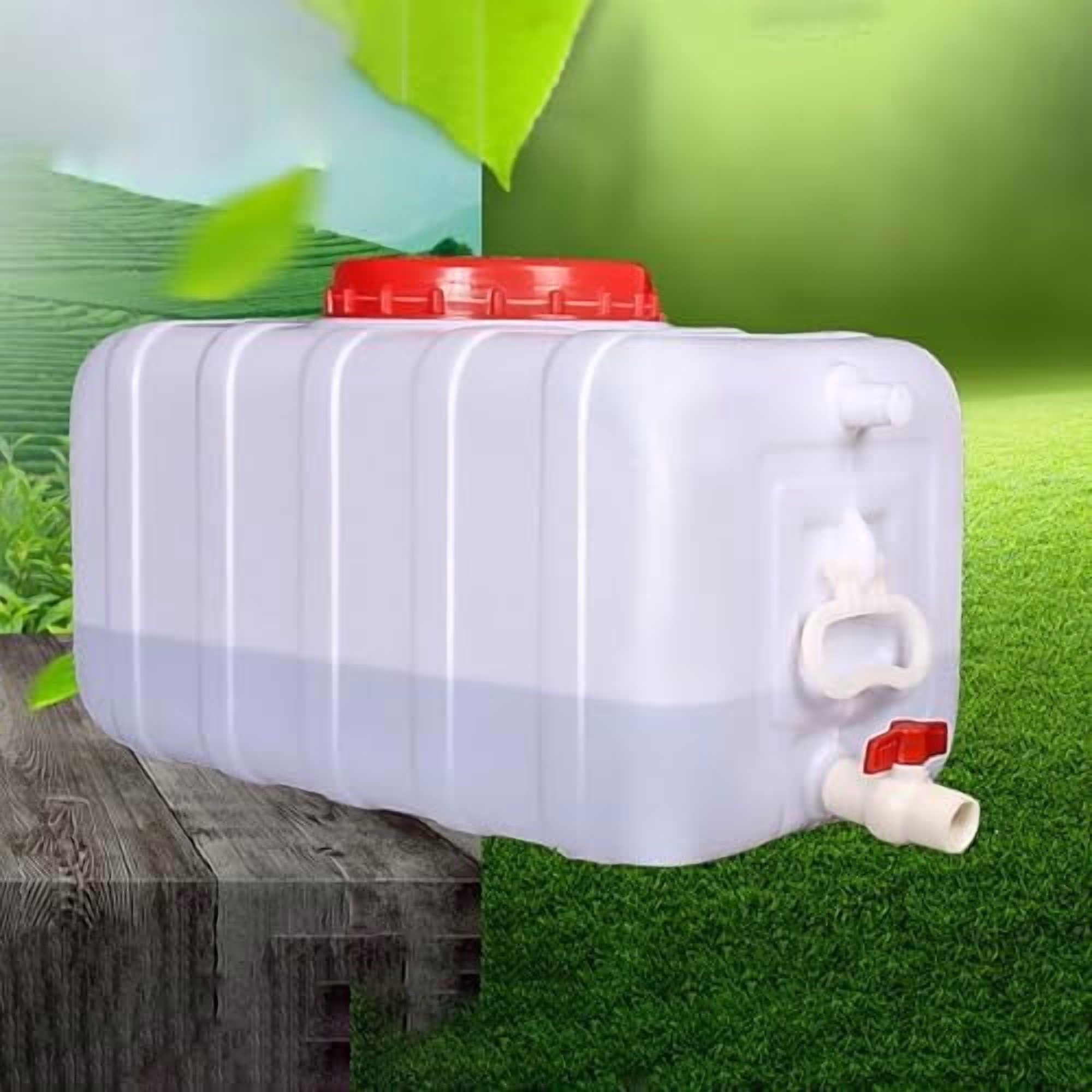 Portable Water Container with Spigot for Camping Water Storage Tank Plastic Water Containers with Spigot for Emergency Household Outdoor Camping Hiking Storage(Size:50L/13.2gallon)