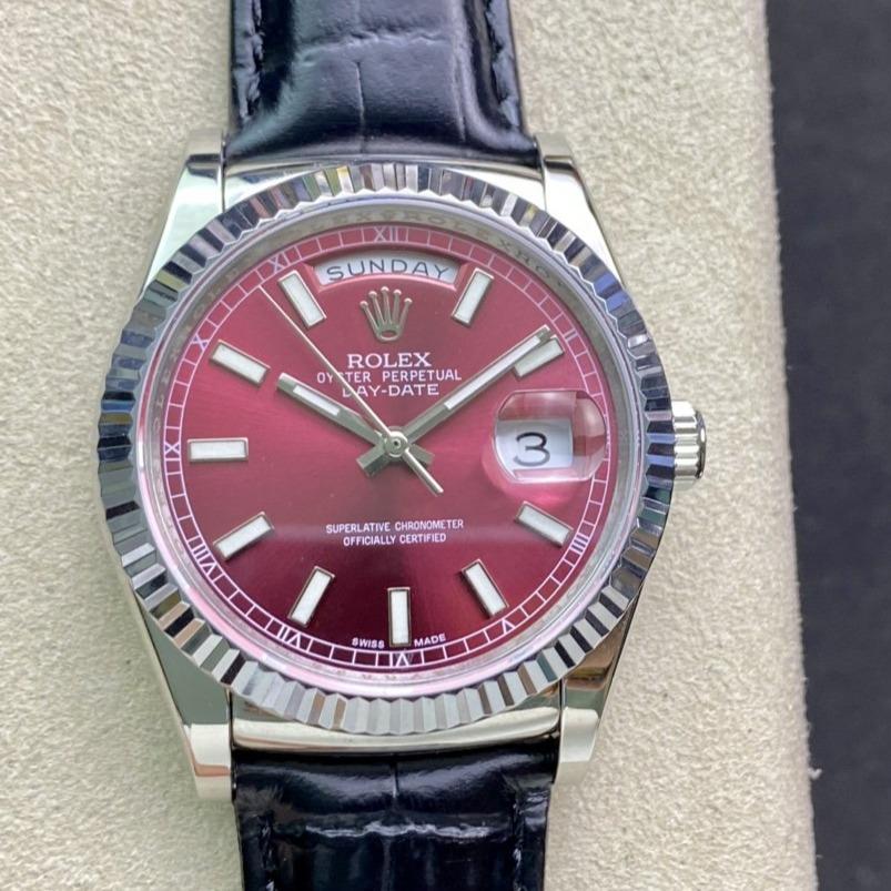Rolex Watch DAY-DATE 41MM STAINLESS STEEL RED DIAL Watch