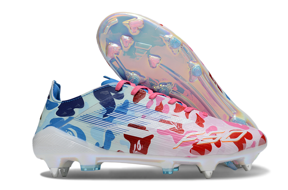 A F50 ELITE FG BAPE.CLEAR PINK/ICEBLUE/FOOTWEAR WHITE LIMITEDEDITION
