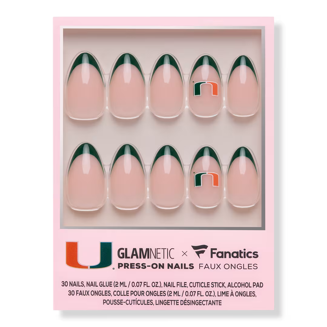Glamnetic x Fanatics Nail  Miami Hurricanes Press-On Nails