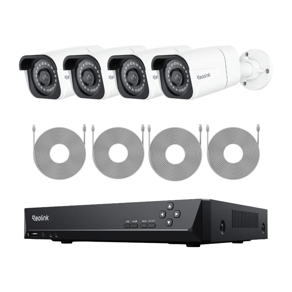 Reolink 4K 8CH Outdoor PoE Camera System,4Pcs 8MP Video Security Camera Smart Person/Vehicle Motion Detection,24/7 Recording