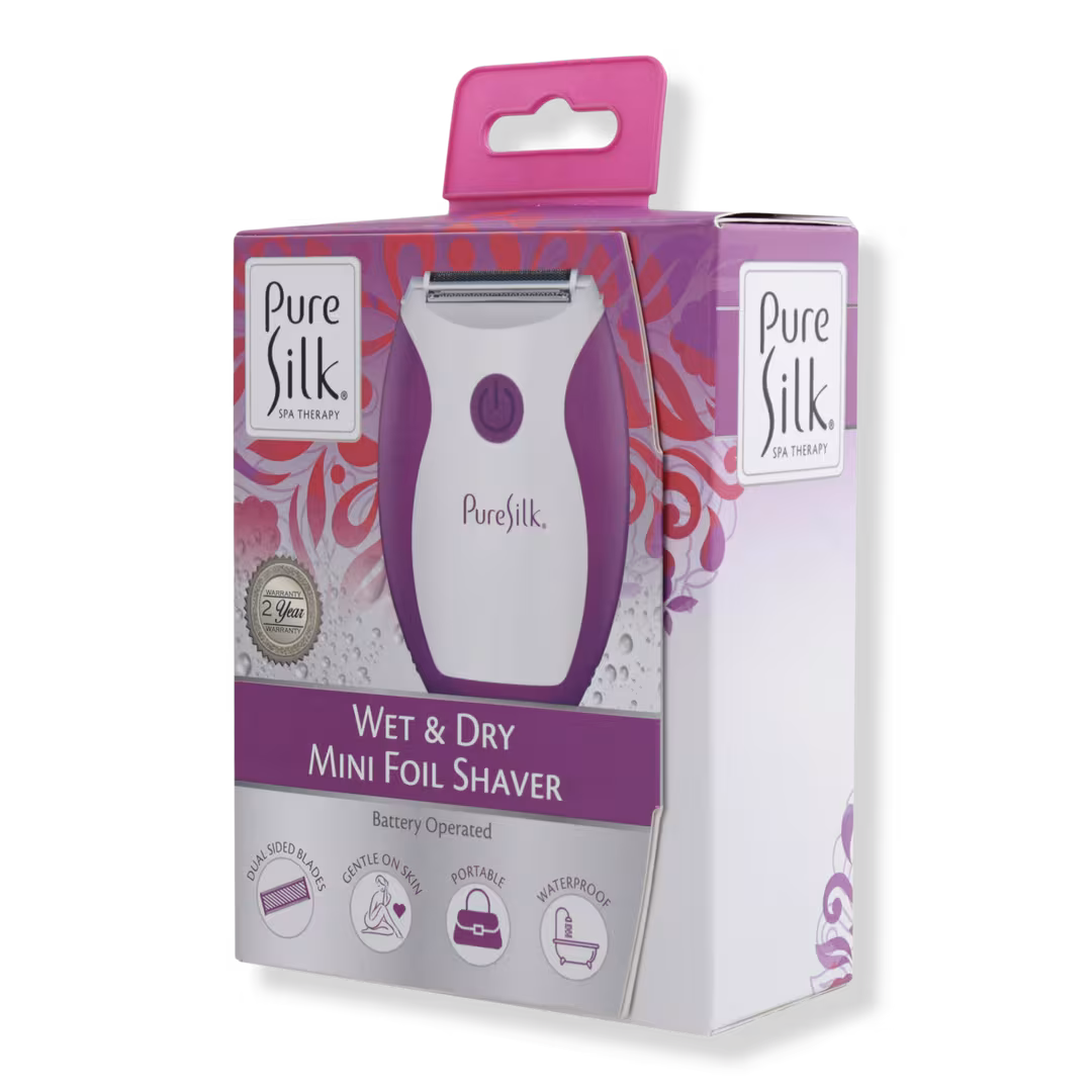 Pure Silk  Waterproof Wet and Dry Mini Foil Shaver with Dual Clipper Blades
