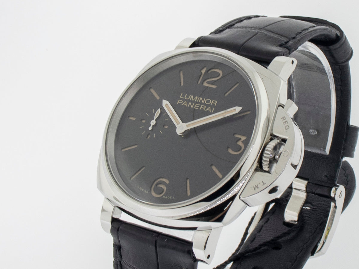 Panerai Luminor Due 3 Days Acciaio Stainless Steel Black Arabic Dial PAM00676