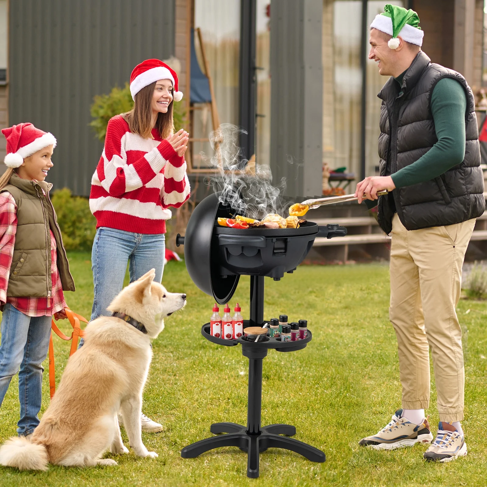 Gymax Indoor Outdoor Electric Grill w/ Non-stick Grill Plate Temperature Control