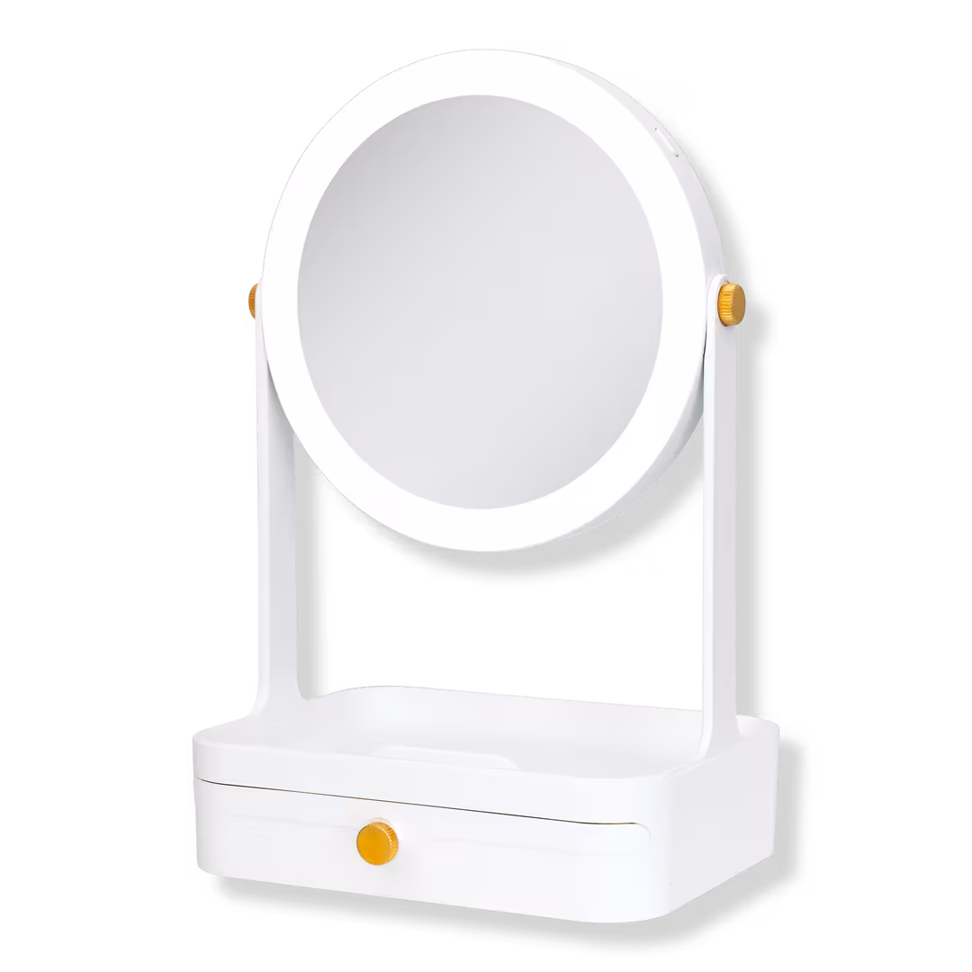 Zadro  LED Lighted Makeup Mirror with 5X/1X, Storage Drawer & Tray