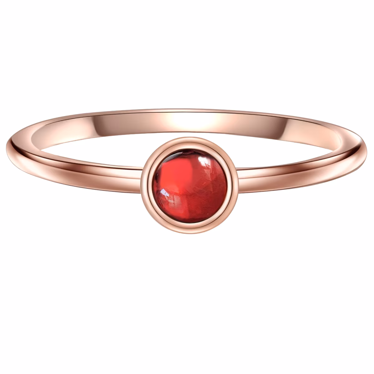Ring aus Sterling Silber in roségold mit Granat