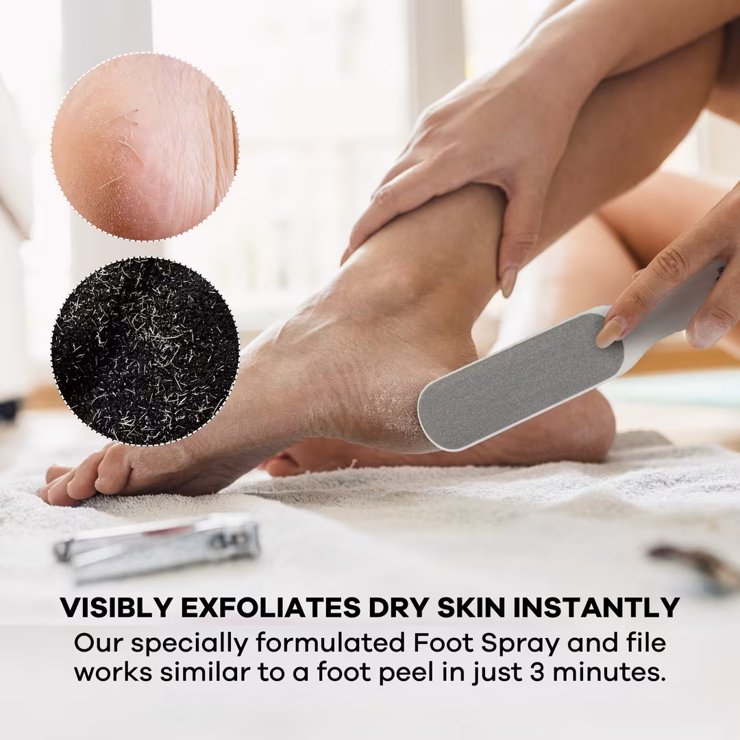 Dermasuri  Deep Exfoliating Foot Scrub Set with Dual-Sided File