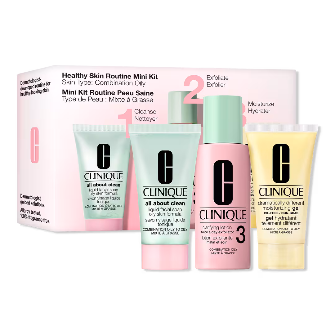 Clinique  Healthy Skin Routine: Mini 3-Step Skincare Set For Combination Oily Skin
