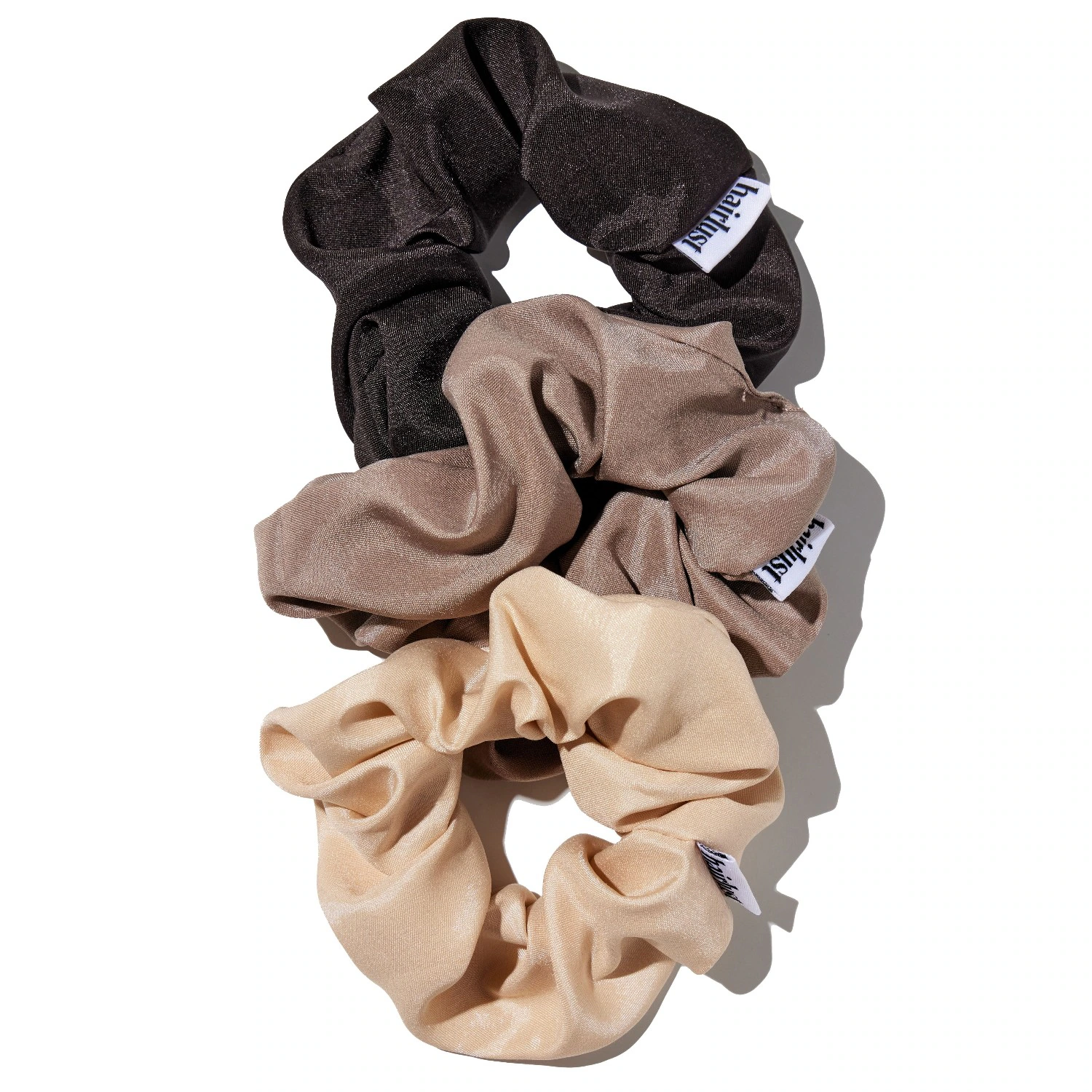 Satin Silk Scrunchies, Medium, 3-Pack