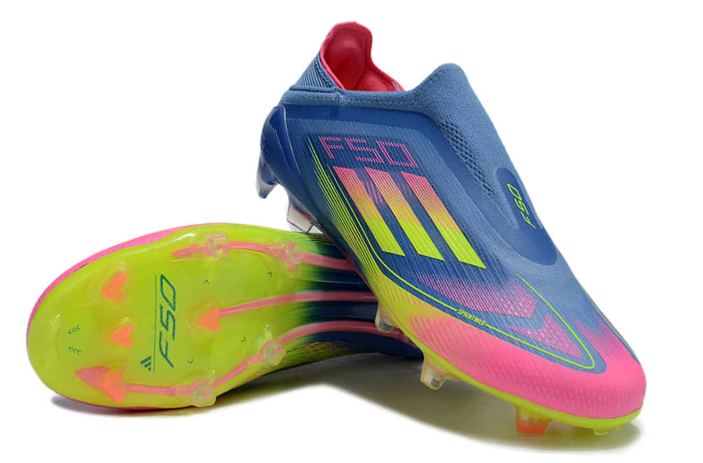 F50 Elite Laceless FG Celestial Victory - Blue Fusion/Lucid Lemon/Lucid Pink
