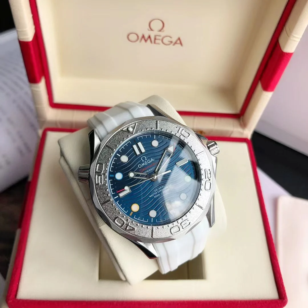 Omega Watch SEAMASTER DIVER 300M NEKTON BLUE DIAL WHITE RUBBER