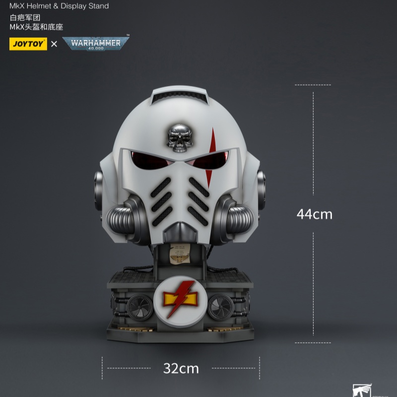 JOYTOY Warhammer 40k 1:1 White Scars MkX Helmet & Display Stand - JOYTOY WORLD